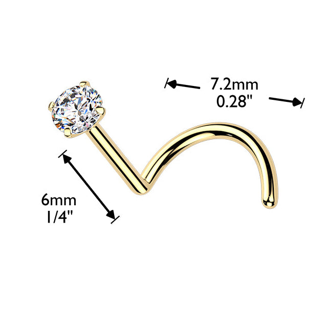 Cherry Diva Screw Nose Stud 20 Gauge Titanium Moissanite Screw Nose Stud