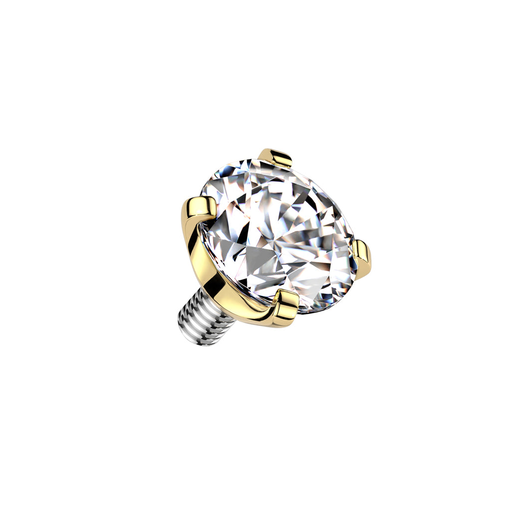 Cherry Diva Spare Parts Gold / SINGLE BALL 14 Gauge Internally Threaded Titanium Crystal Ball End - 5MM