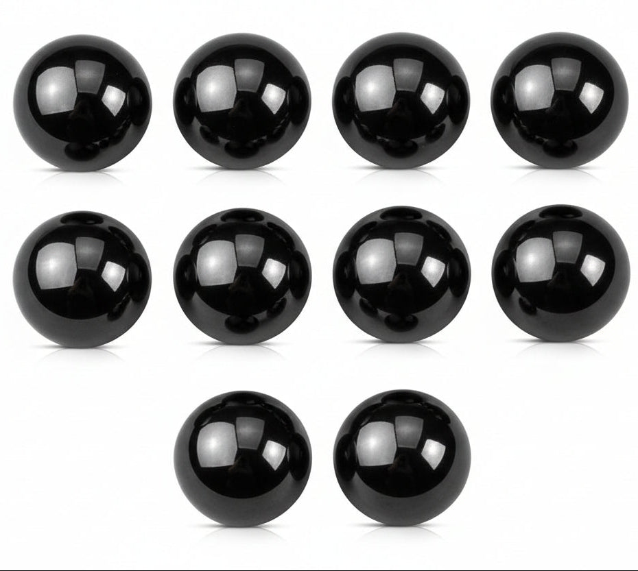 Cherry Diva Spare Parts SET OF 10 BALLS / Black 14 Gauge Externally Threaded Surgical Steel Ball End