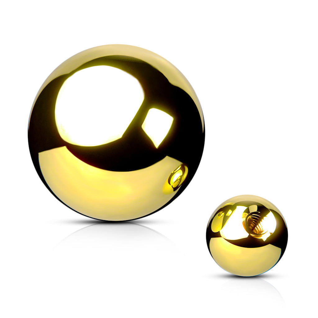 Cherry Diva Spare Parts SINGLE BALL / 14 Gauge Externally Threaded Surgical Steel Ball End - Gold