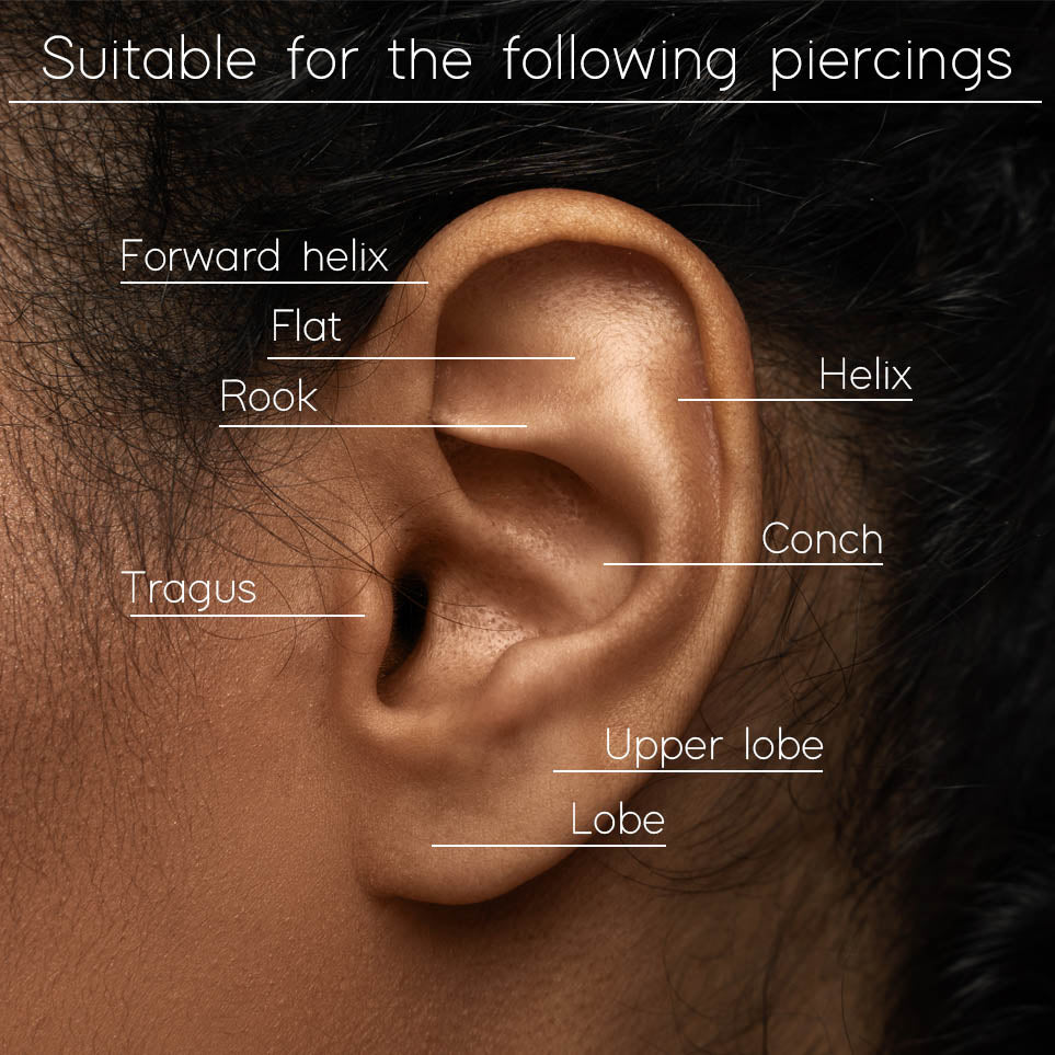 Cherry Diva Stud 16 Gauge Hypoallergenic Opal Top Cartilage Stud