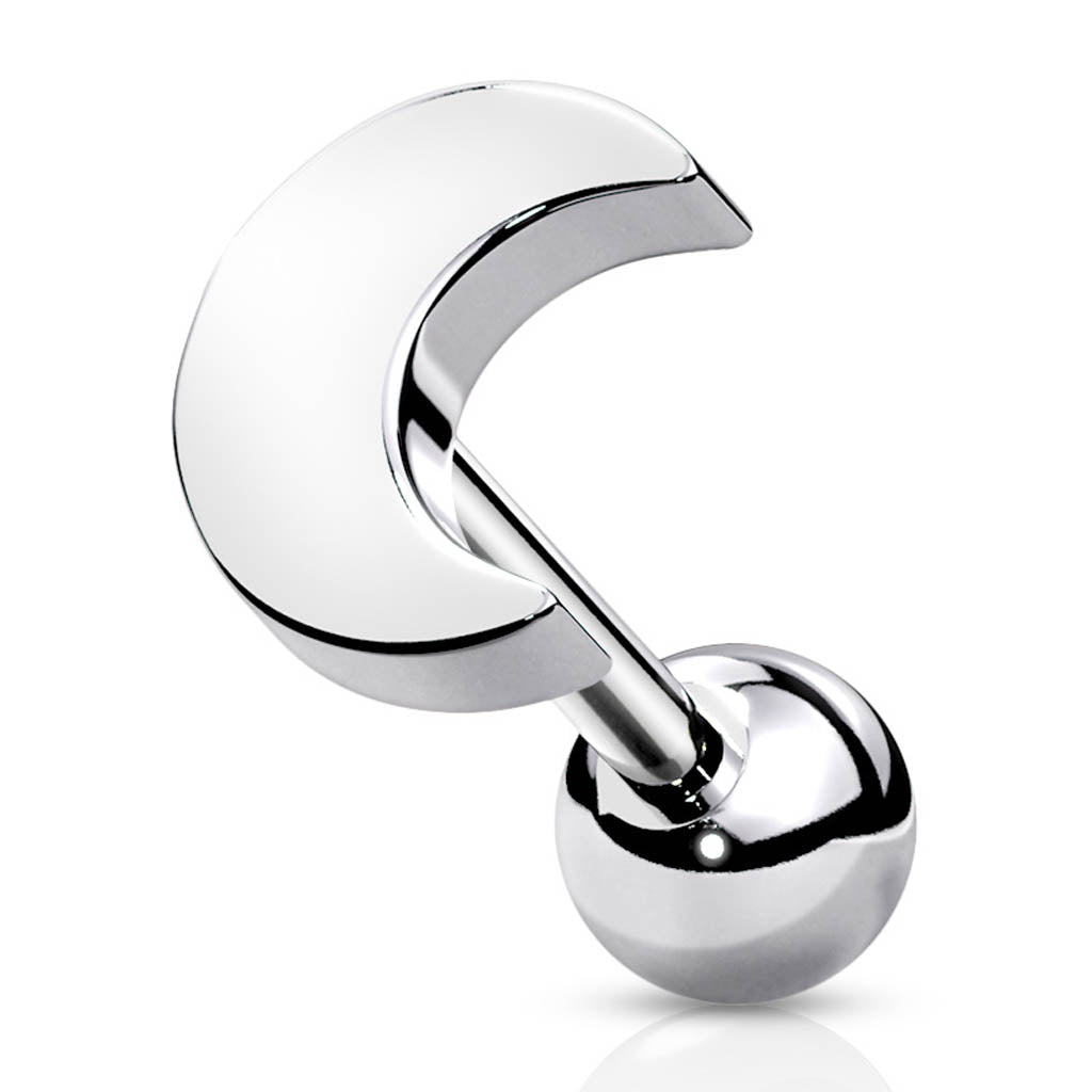Cherry Diva Stud 16 Gauge Hypoallergenic Surgical Steel Flat Moon Stud