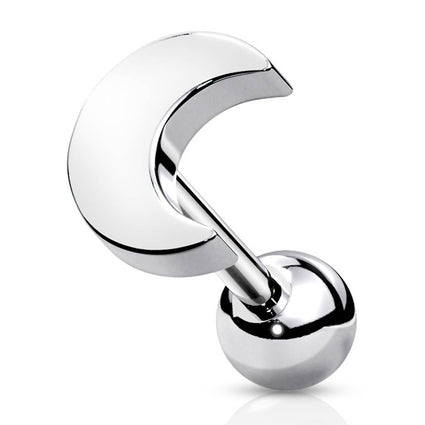 Cherry Diva Stud 16 Gauge Hypoallergenic Surgical Steel Flat Moon Stud