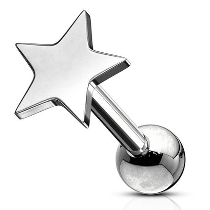 Cherry Diva Stud 16 Gauge Hypoallergenic Surgical Steel Flat Star Stud