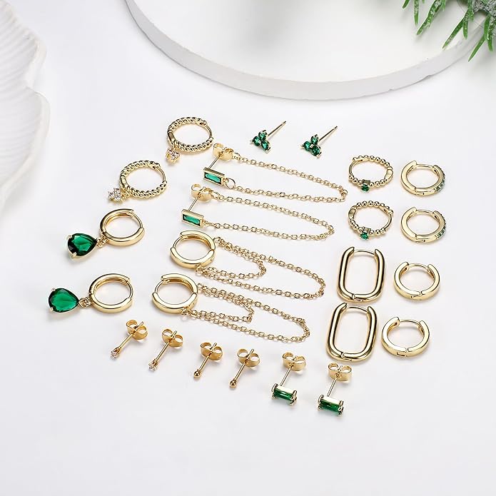 Cherry Diva Stud Multi Pack of 12 Pairs Of Studs & Hoop Earrings