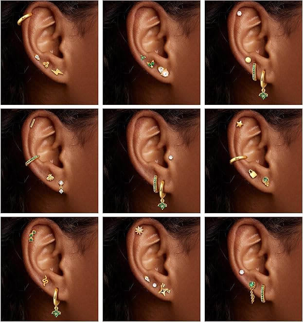 Cherry Diva Stud Multi Pack Of 25 Flat Back Studs And Hoops