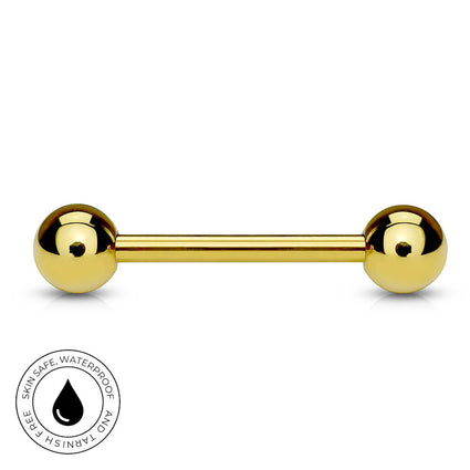 14 Gauge Hypoallergenic Golden Straight Barbell