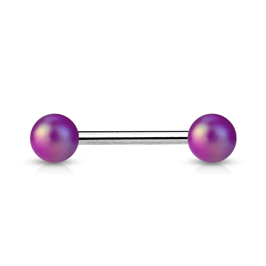 Cherry Diva Barbell Purple 14 Gauge Matte Finish Surgical Steel Straight Barbell