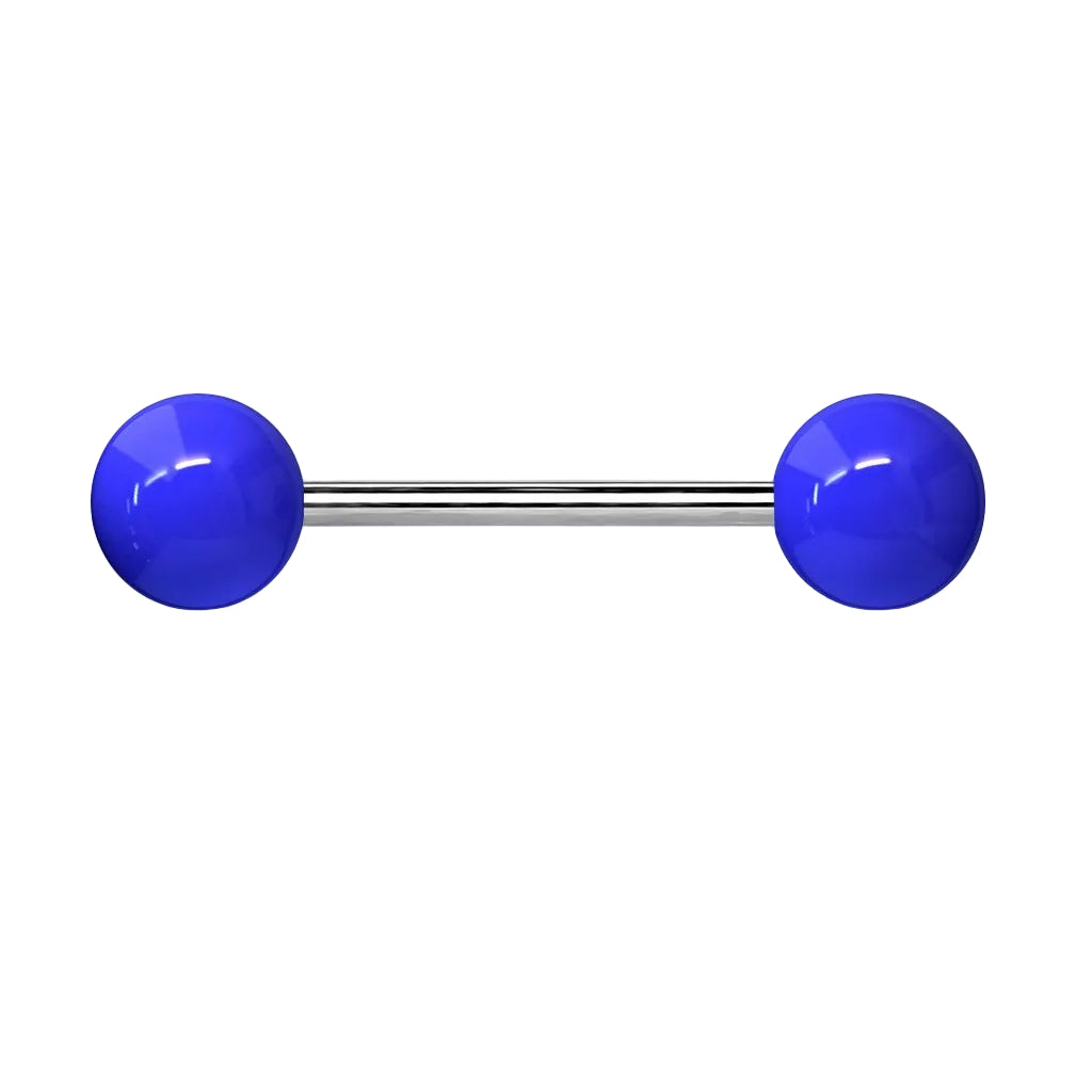 Cherry Diva Barbell BLUE 14 Gauge Titanium Barbell With Acrylic Ball Ends