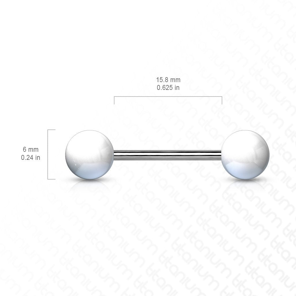 Cherry Diva Barbell 14 Gauge Titanium Barbell With Acrylic Ball Ends