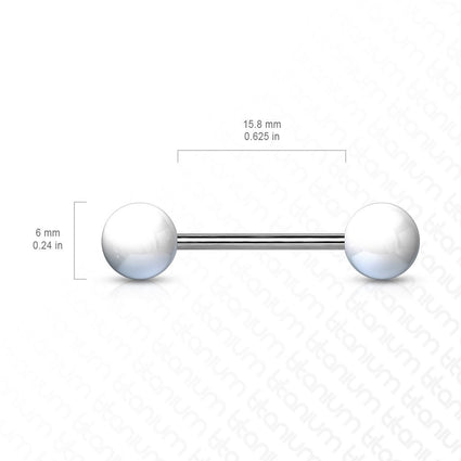 Cherry Diva Barbell 14 Gauge Titanium Barbell With Acrylic Ball Ends