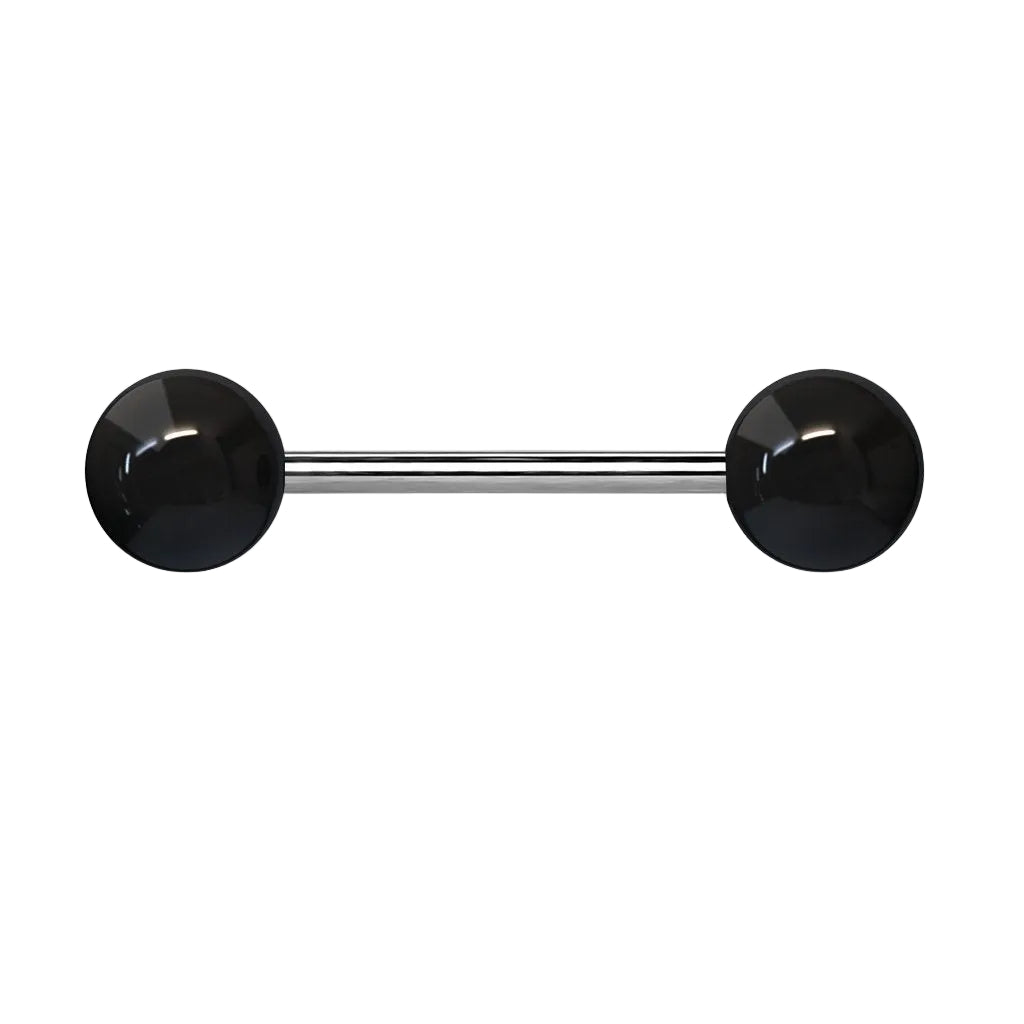 Cherry Diva Barbell BLACK 14 Gauge Titanium Barbell With Acrylic Ball Ends
