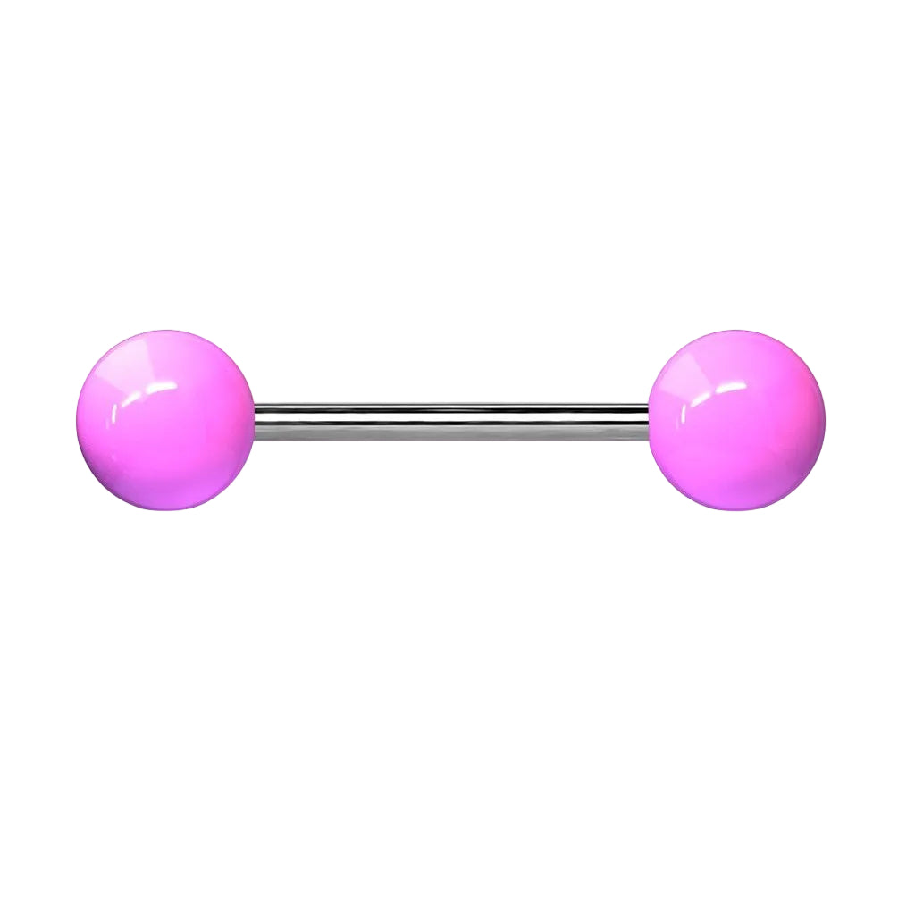 Cherry Diva Barbell PINK 14 Gauge Titanium Barbell With Acrylic Ball Ends