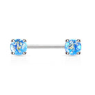 Lava Opal Glitter Barbell Nipple Ring Blue