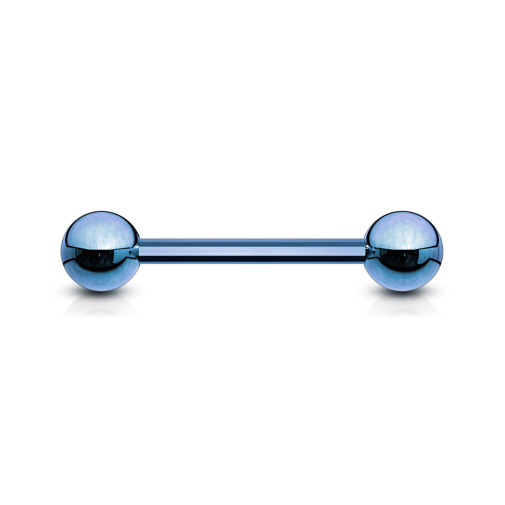 Cherry Diva Barbell BLUE 14 Gauge Titanium IP Coated Industrial Barbell - 38MM
