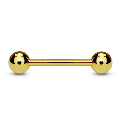 Cherry Diva Barbell 14 Gauge Gold Ion Plated Over 316L Surgical Steel Barbell