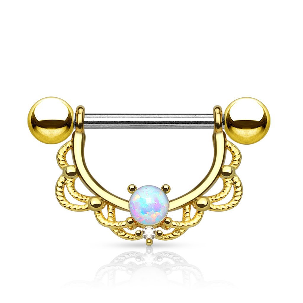 Opal Dreams Nipple Ring Gold