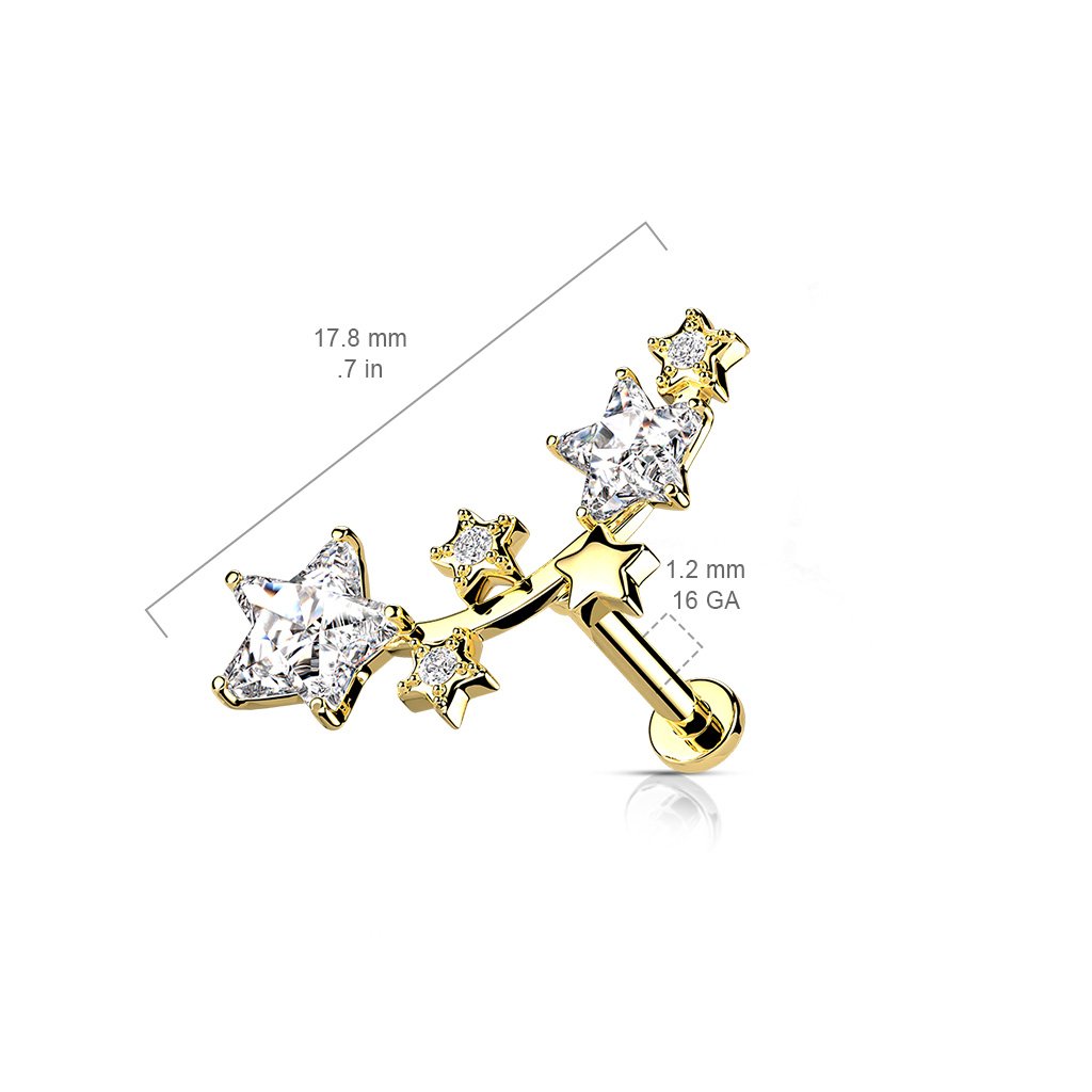 Cherry Diva Flat Back Stud 16 Gauge Internally Threaded Shooting Stars Stud
