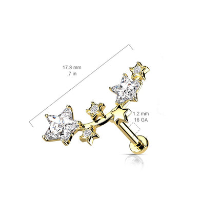 Cherry Diva Flat Back Stud 16 Gauge Internally Threaded Shooting Stars Stud