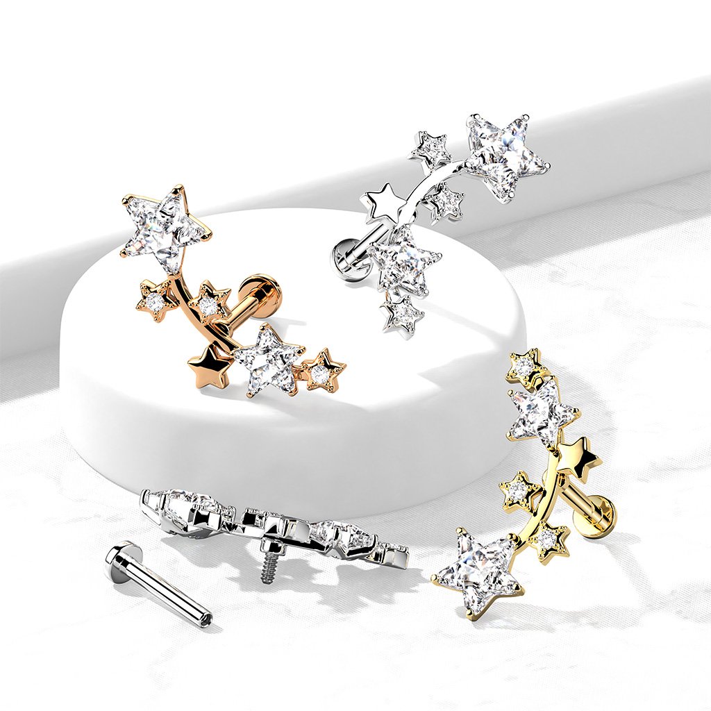 Cherry Diva Flat Back Stud 16 Gauge Internally Threaded Shooting Stars Stud