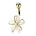 Cherry Diva belly bar Gold 14 Gauge Aurora Flower Belly Button Bar