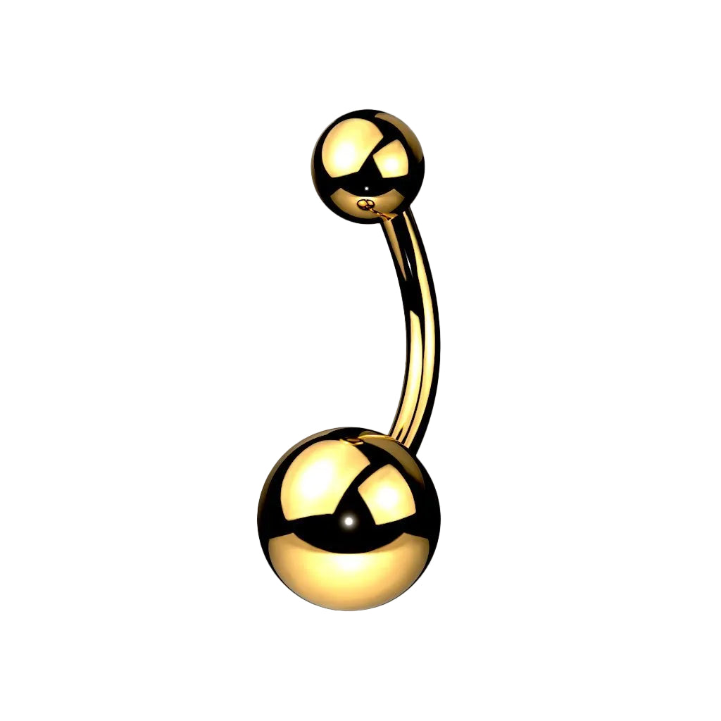 Cherry Diva belly bar Gold 14 Gauge Titanium Metallic PVD Belly Button Ring