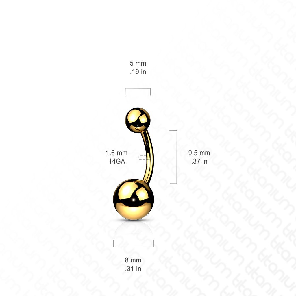 Cherry Diva belly bar 14 Gauge Titanium Metallic PVD Belly Button Ring