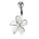Cherry Diva belly bar Silver 14 Gauge Aurora Flower Belly Button Bar