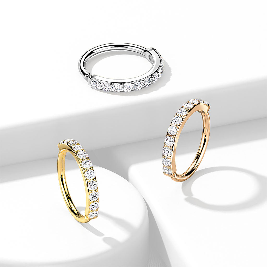 Cherry Diva Bendable Hoop Ring 16 Gauge Single Row Crystal Hoop Ring For Nose & Ear