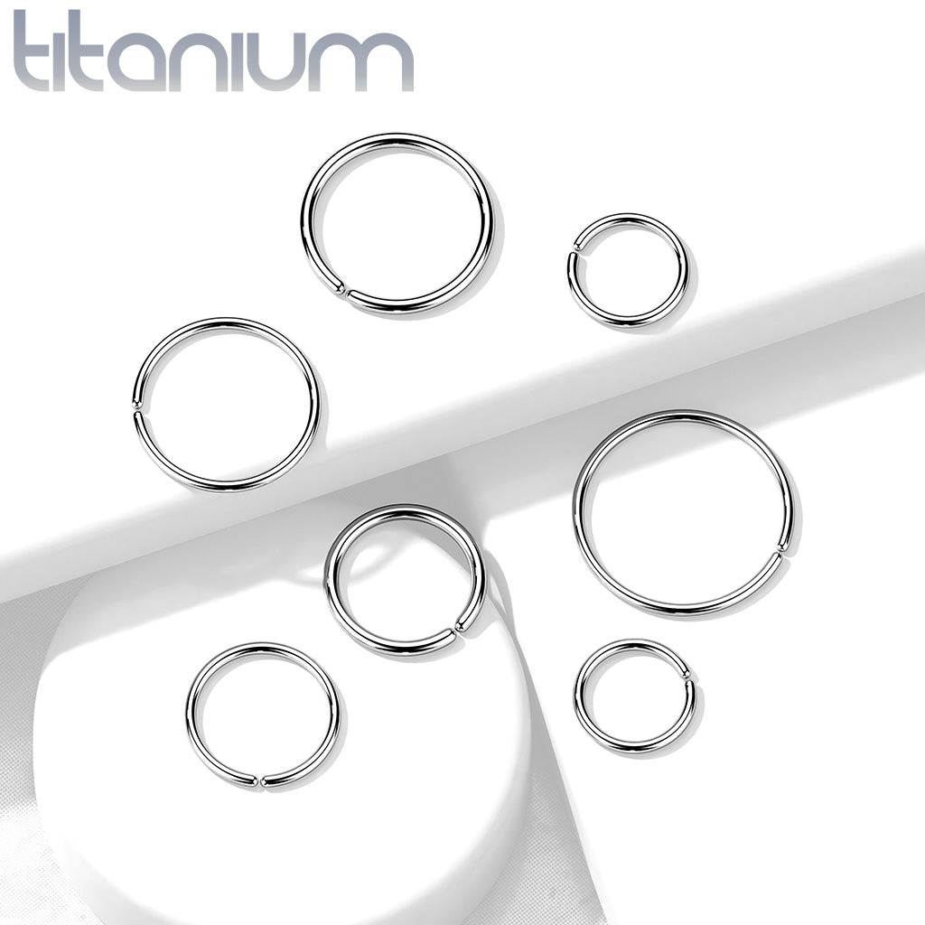 Cherry Diva Bendable Hoop Ring 18 Gauge Implant Grade Titanium Bendable Hoop Ring