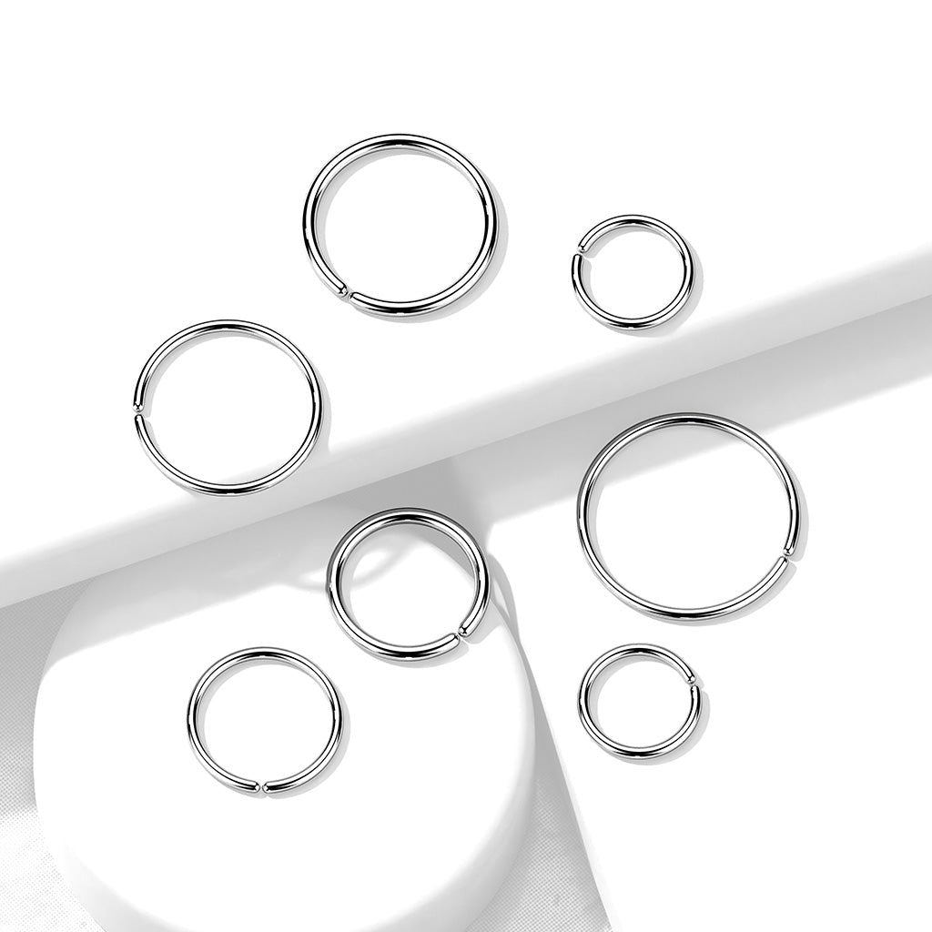 Cherry Diva Bendable Hoop Ring 20 Gauge Implant Grade Titanium Bendable Hoop Ring