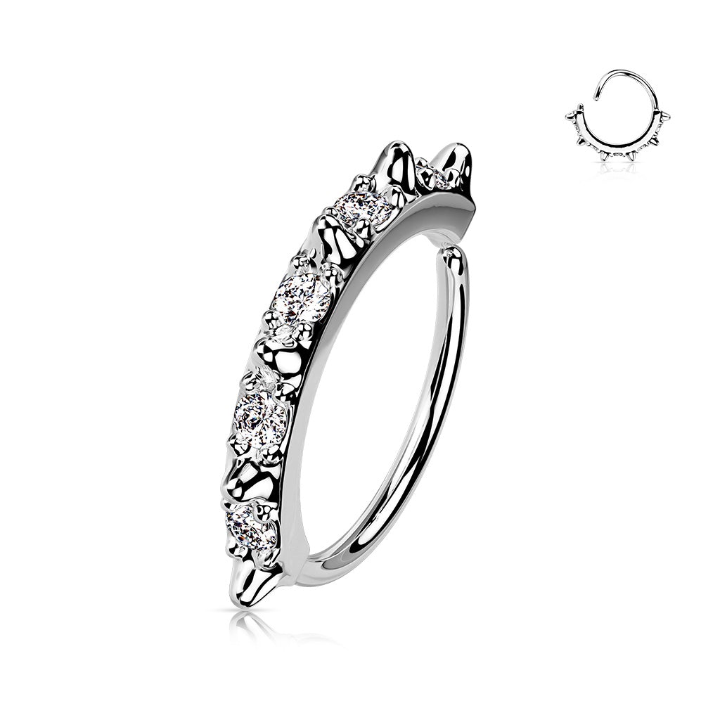 Cherry Diva Bendable Hoop Ring SILVER 20 Gauge Spiked Bendable Hoop Ring