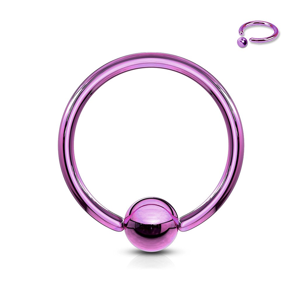 Cherry Diva Captive Ring PURPLE 16 Gauge Titanium PVD Captive Ring