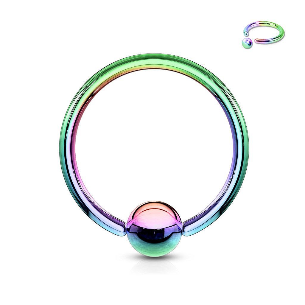 Cherry Diva Captive Ring RAINBOW 16 Gauge Titanium PVD Captive Ring
