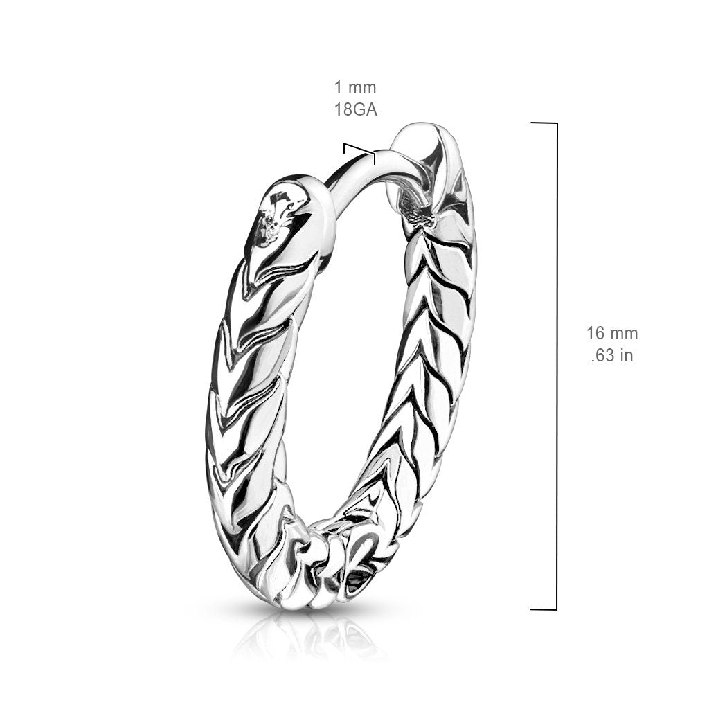 Cherry Diva Earrings Antique Silver Hinge Action Hoop Earrings