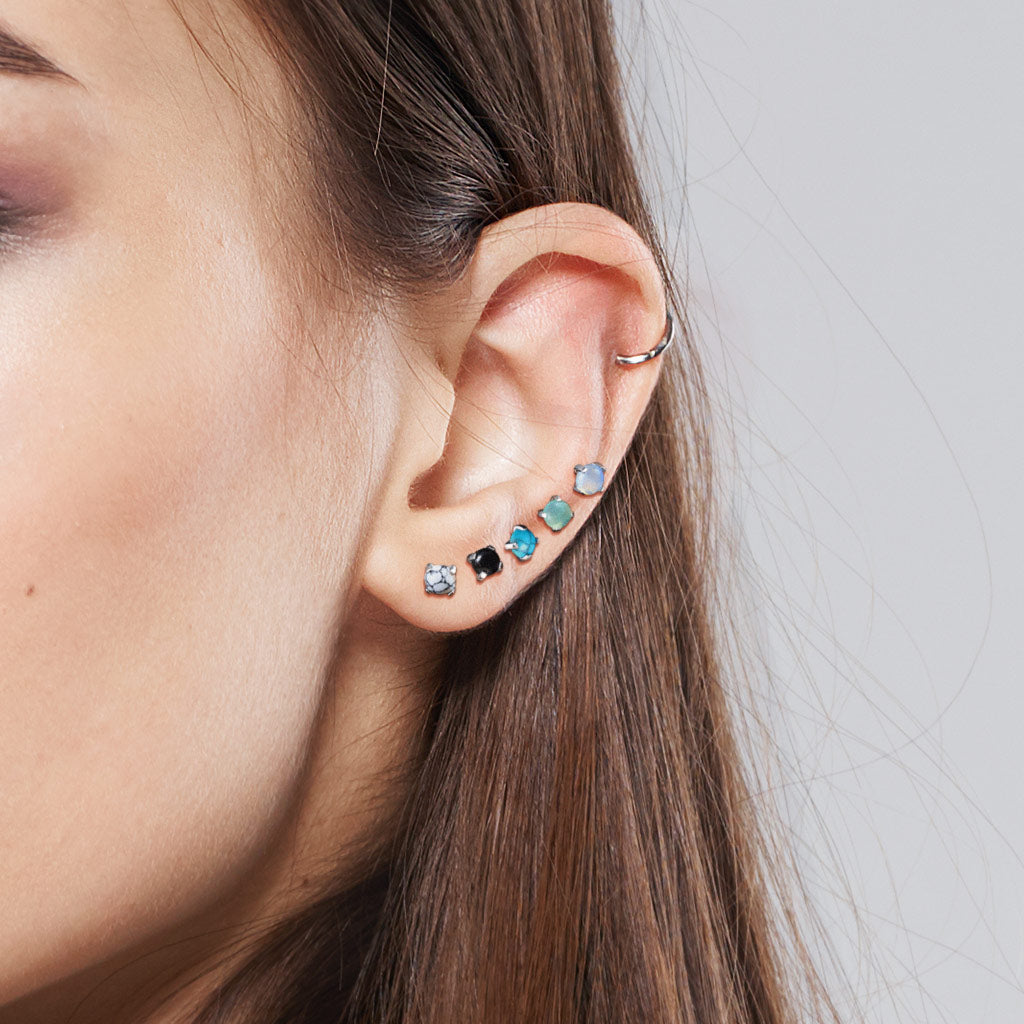 Cherry Diva Flat Back Stud 16 Gauge Prong Set Amethyst Top Internally Threaded Stud