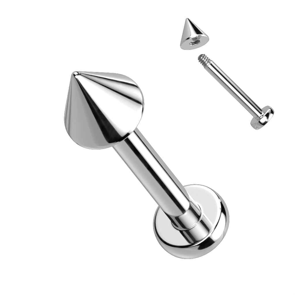 Cherry Diva Flat Back Stud 16 Gauge Titanium Flat Back Spike Tip Stud