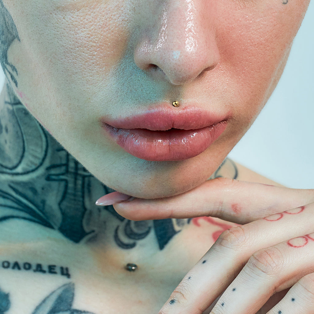 Cherry Diva Flat Back Stud 16 Gauge Titanium Metallic Tone Flat Back Stud