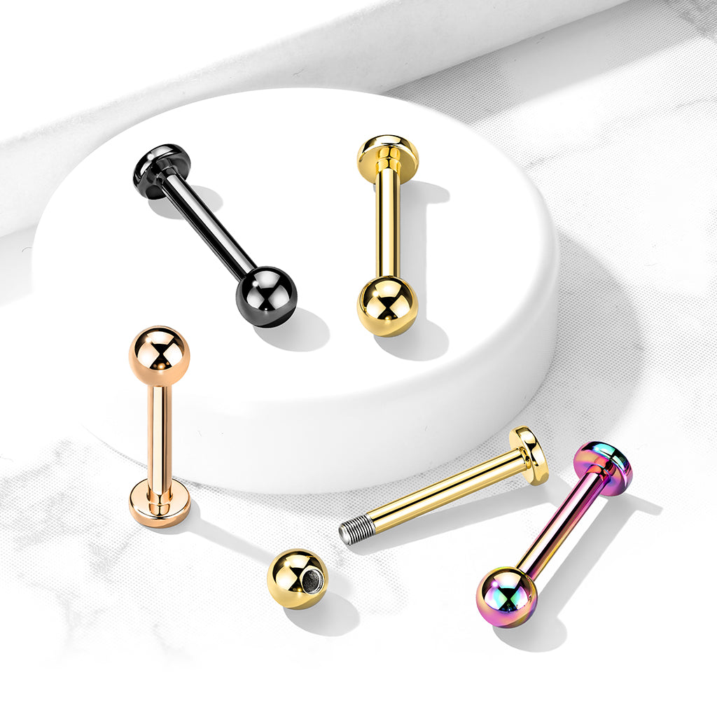 Cherry Diva Flat Back Stud 16 Gauge Titanium Metallic Tone Flat Back Stud