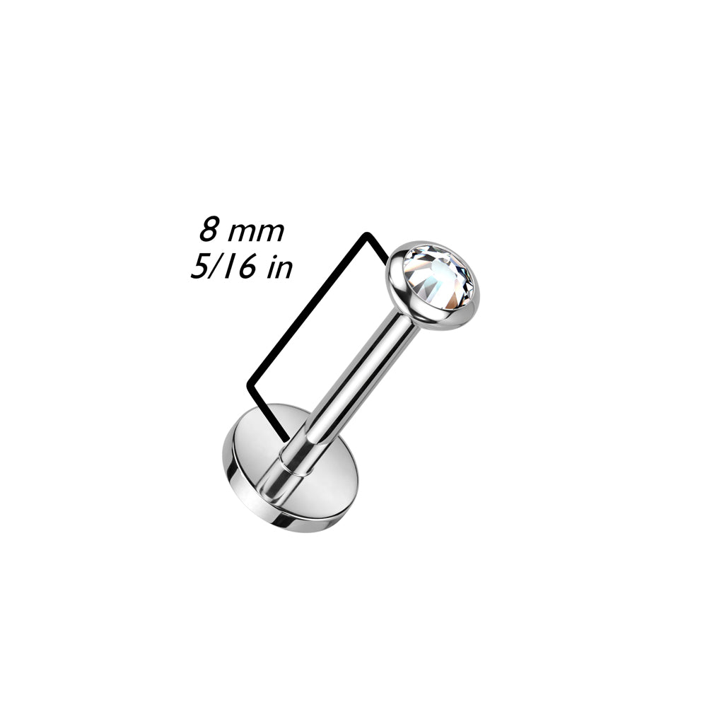 Cherry Diva Flat Back Stud 16 Gauge Titanium Press Fit Crystal Top Flat Back Stud