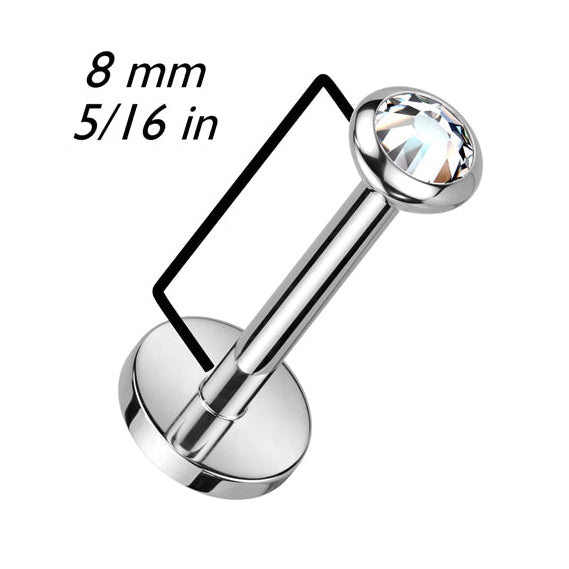 Cherry Diva Flat Back Stud 16 Gauge Titanium Press Fit Crystal Top Flat Back Stud