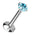 Cherry Diva Flat Back Stud SILVER / BLUE CRYSTAL 16 Gauge Titanium Internally Threaded Prong Set Crystal Stud
