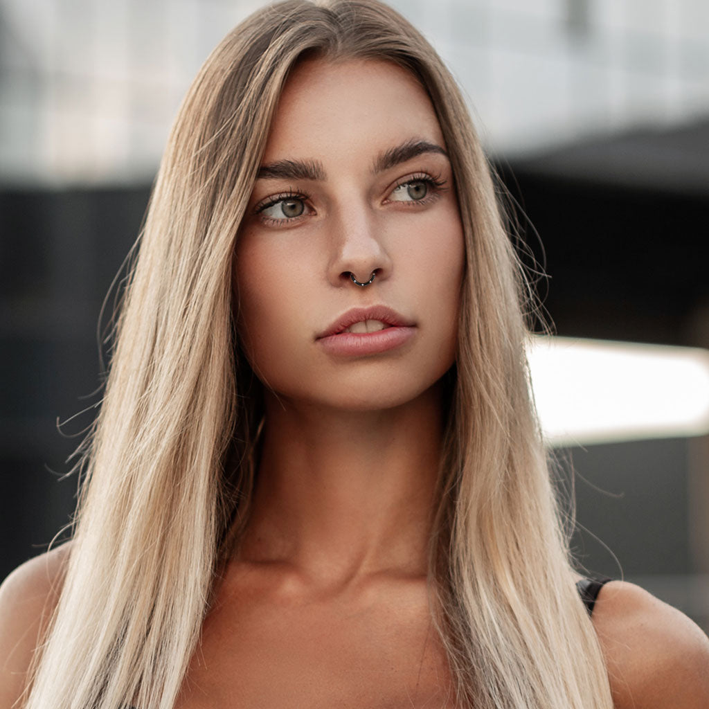 Cherry Diva Hoop Ring 16 Gauge Hinged Crystal Hoop Ring