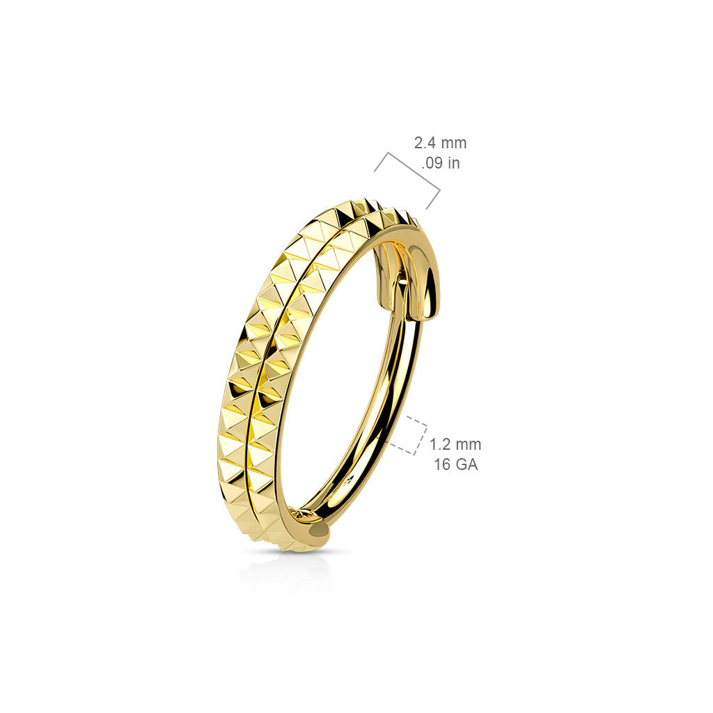 Cherry Diva Hinged Hoop Ring 16 Gauge Spiked Hinged Hoop Ring - Silver