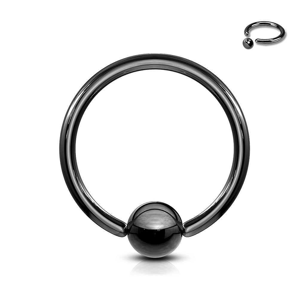 Cherry Diva Captive Ring BLACK 16 Gauge Titanium PVD Captive Ring