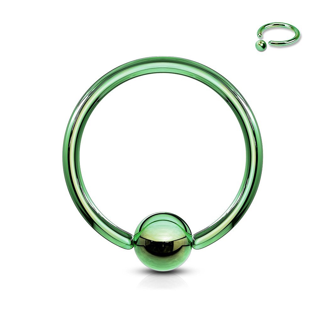 Cherry Diva Captive Ring GREEN 16 Gauge Titanium PVD Captive Ring
