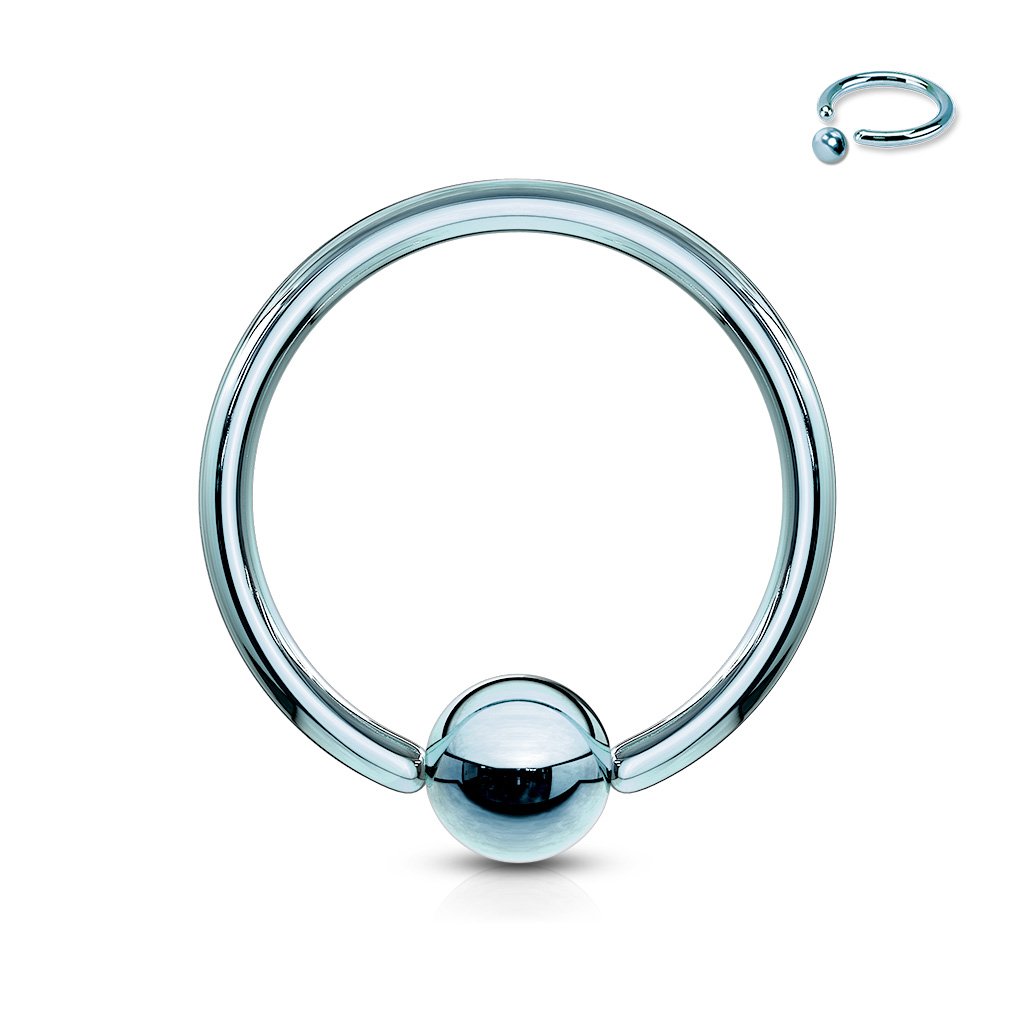 Cherry Diva Captive Ring LIGHT BLUE 16 Gauge Titanium PVD Captive Ring