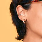 20 Gauge Double Crystal Hoop Ring Nose & Ear being worn