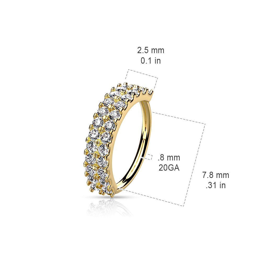 Cherry Diva Bendable Hoop Ring 20 Gauge Double Jewelled Hoop Ring For Nose & Ear