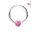 Cherry Diva Hoop Ring PINK 20 Gauge Bendable Cut Ring With Opal Ball End